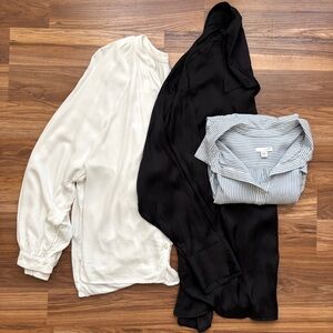 BUNDLE (3) 2X Old Navy J. Jill Button Up Blouse Shirts Career Office Work